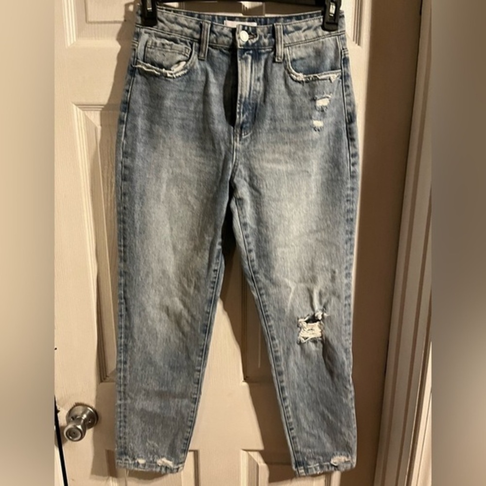 Vervet Rise Waist Distressed Jeans Women’s Size 27 Denim Cropped 100% Cotton
